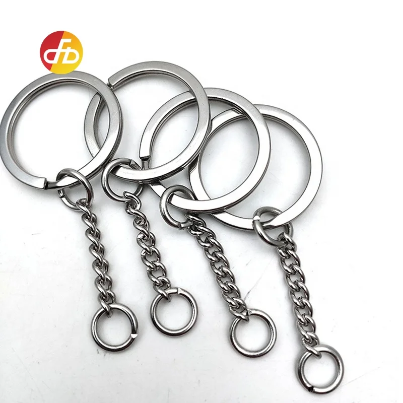 

Wholesale Keychain Custom Keychain Split Flat Keyring Stainless Steel Keychain