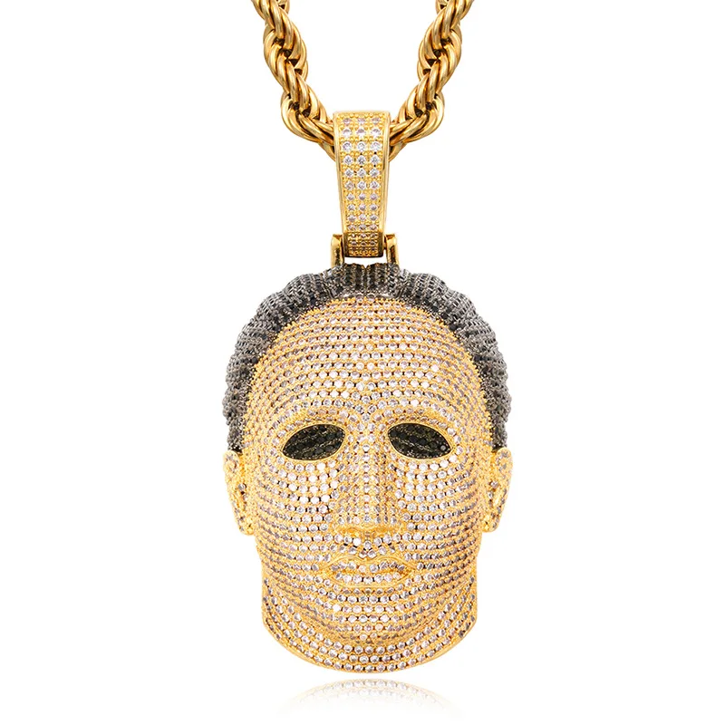 
Hip Hop Custom Jewelry Horror Scary Ghost Pendant Iced Out Michael Myers Mask Pendant 