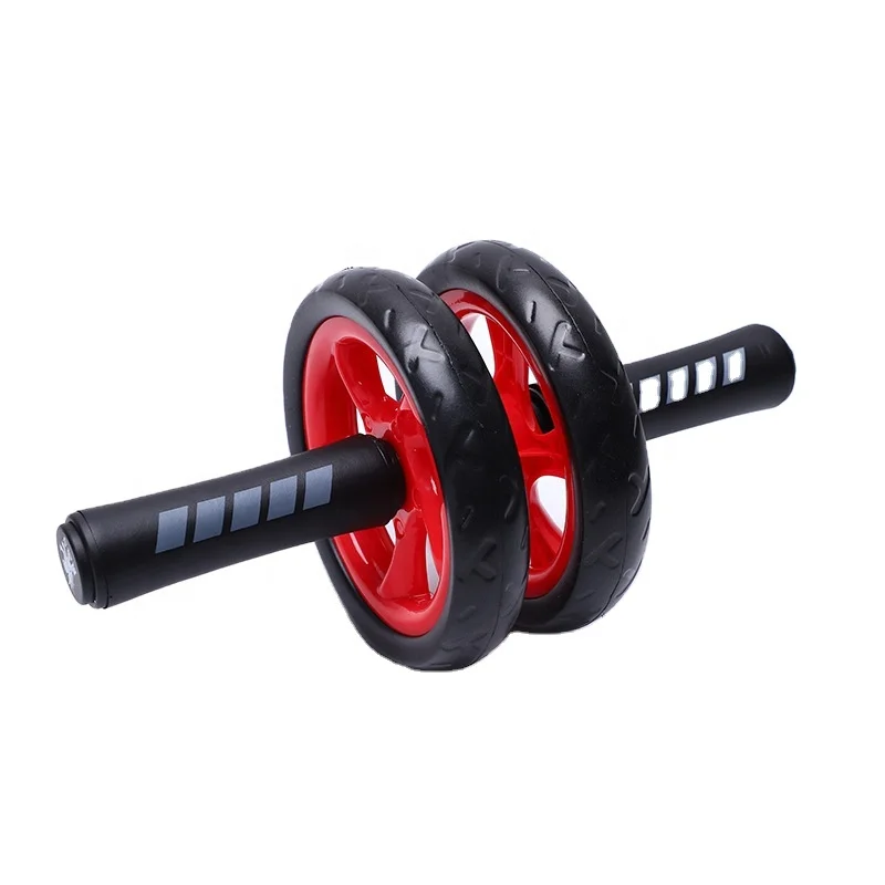 

Wholesale/custom in stock mute double wheels Abdominal roller Smooth Ab Power roller AB wheel, Black, blue, others custom