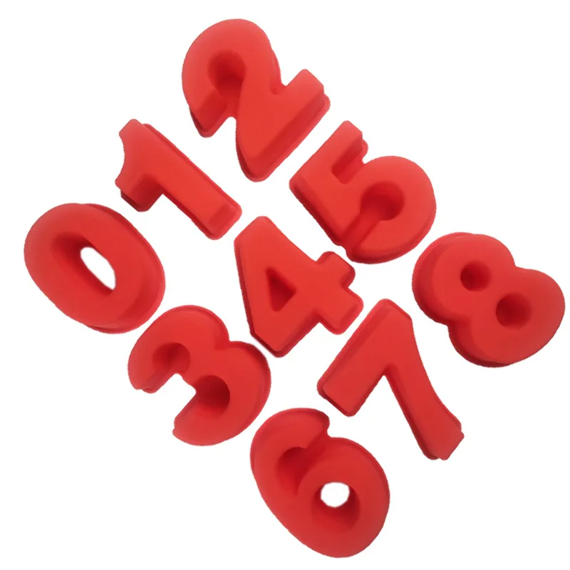 

Food Grade Cake Silicone Mold 0 To 9 Number Digital 7 Inch Bakery DIY Clay Cake Biscuit Press Plunger Cutter Mold