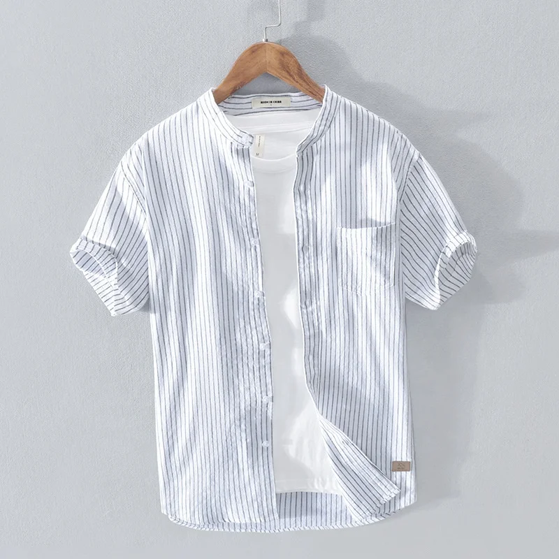 

ShangMeiYuan factory hot sale 2020 wholesale fashion men's shirts 100% cotton casual short sleeved shirts for men