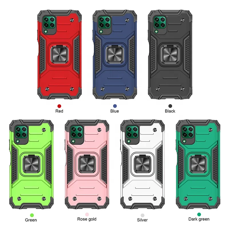 

Drop Shipping TPU PC Military 3 in 1 Phone Case Cell Phone Case with Kickstand for Huawei P40 Lite/Nova 6 Se/Nova 7i, Multiple colors