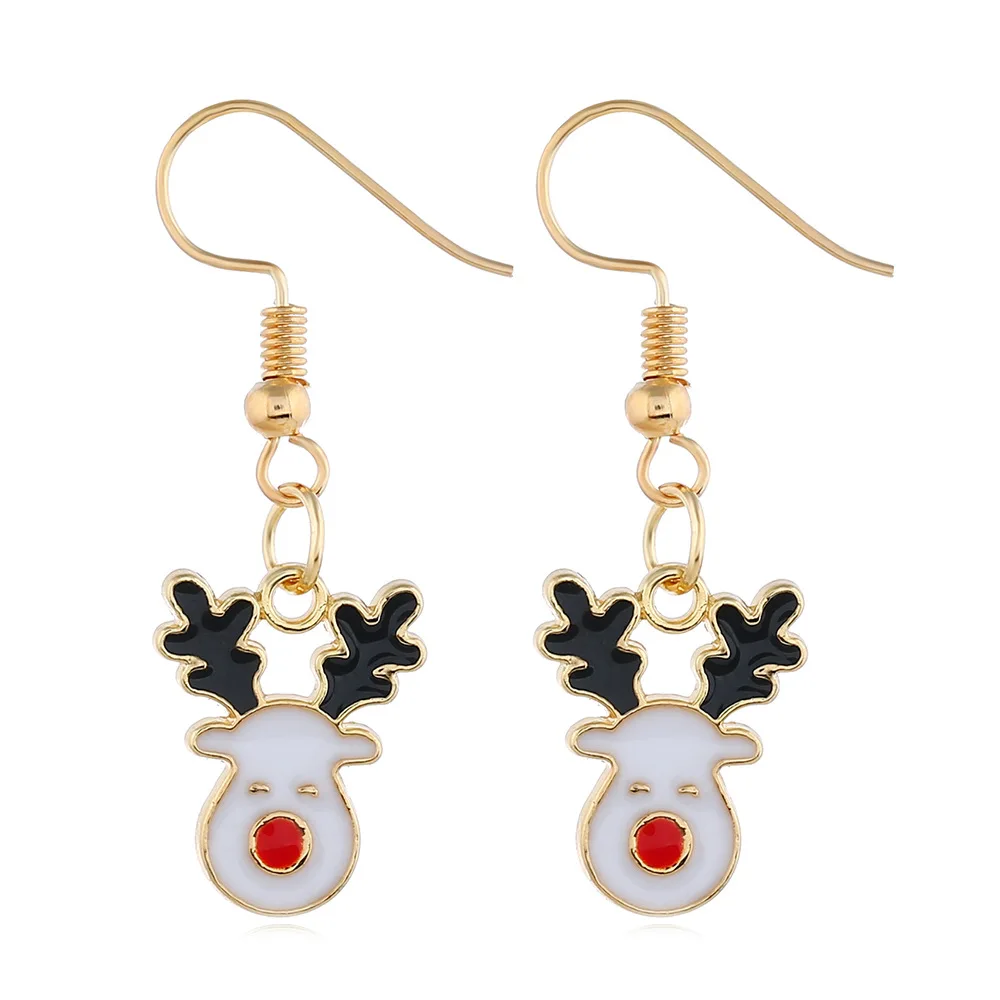 

Wholesale New style Earring Christmas Day Gift Cute Christmas Deer Earrings Jewelry, As picture