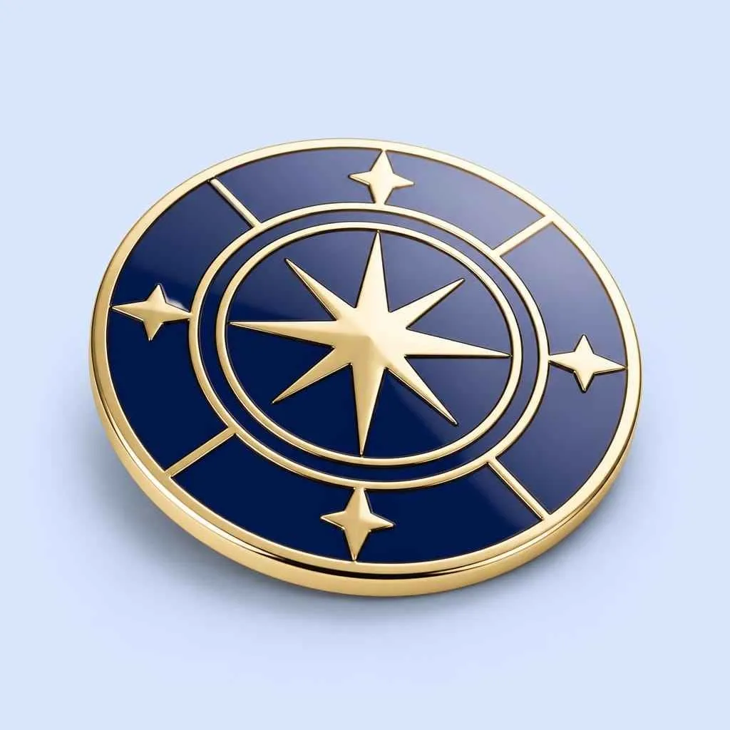Star Compass Geometric Pin