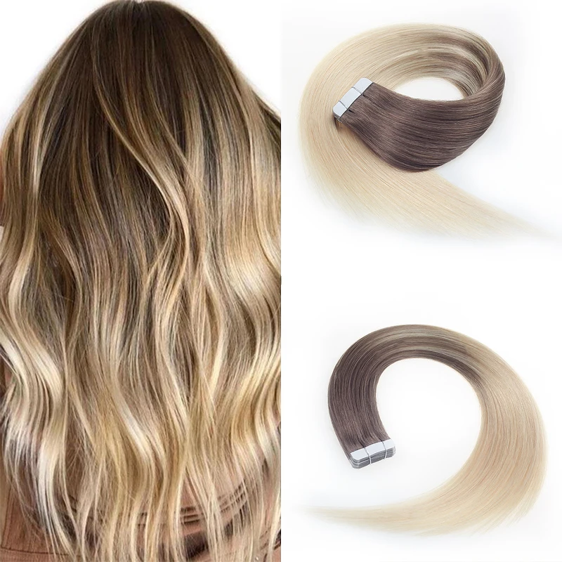 

best virgin human hair invisible skin weft tape in hair extensions