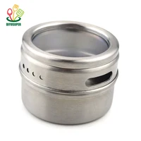 

canister can pot metal magnet set box stainless steel magnetic tin containers spice jar