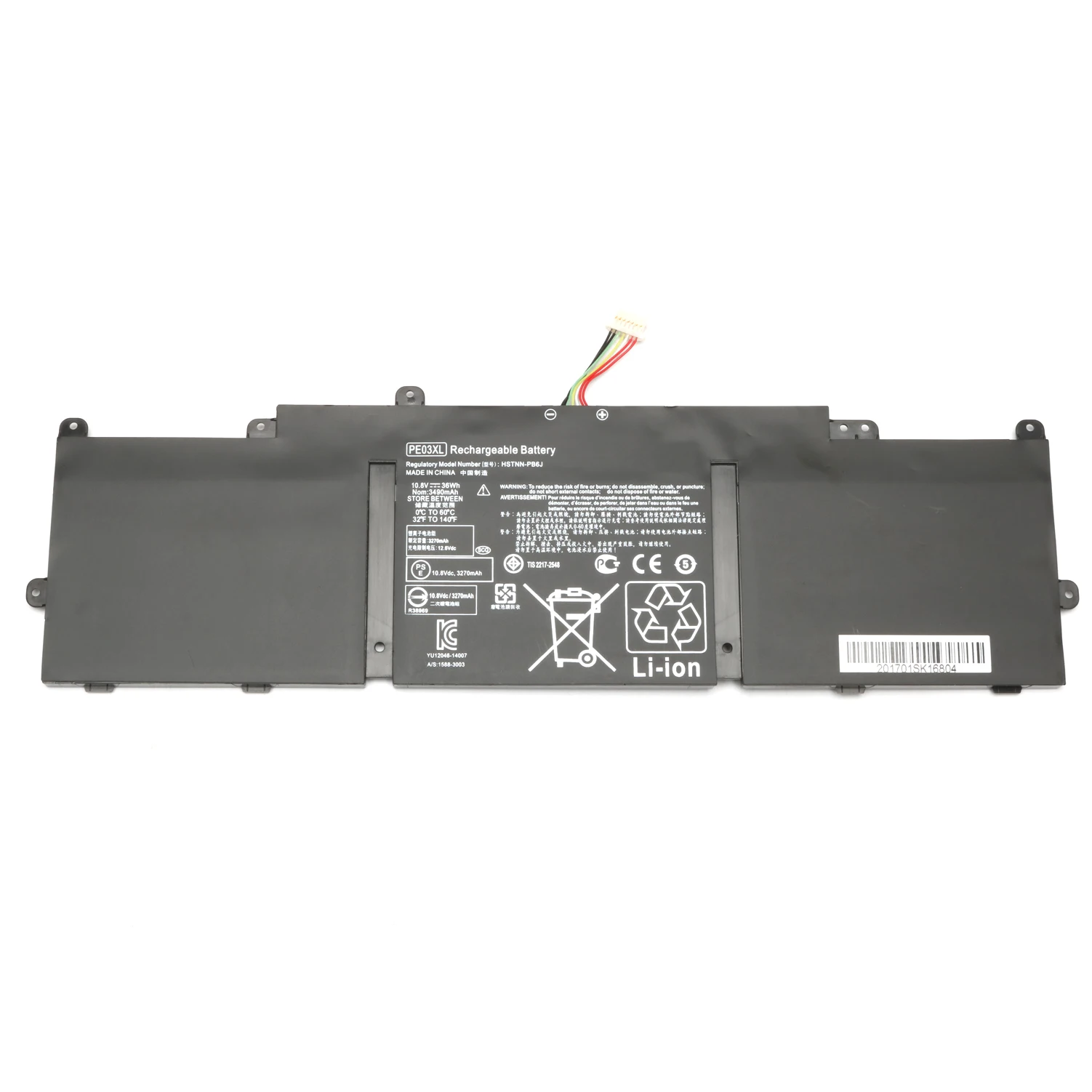 

36Wh 10.8V 3cell PE03XL Battery for HP PE03 Chromebook 210 G1 11 G4 HSTNN-LB6M HSTNN-PB6J, Black