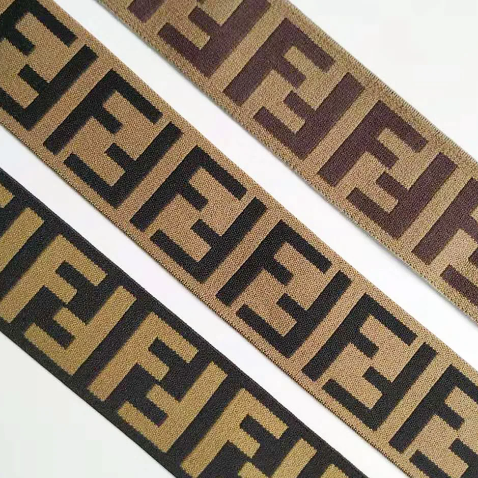 

New letter front and back f jacquard nylon elastic elastic belt with rubber band belt skirt belt in stock