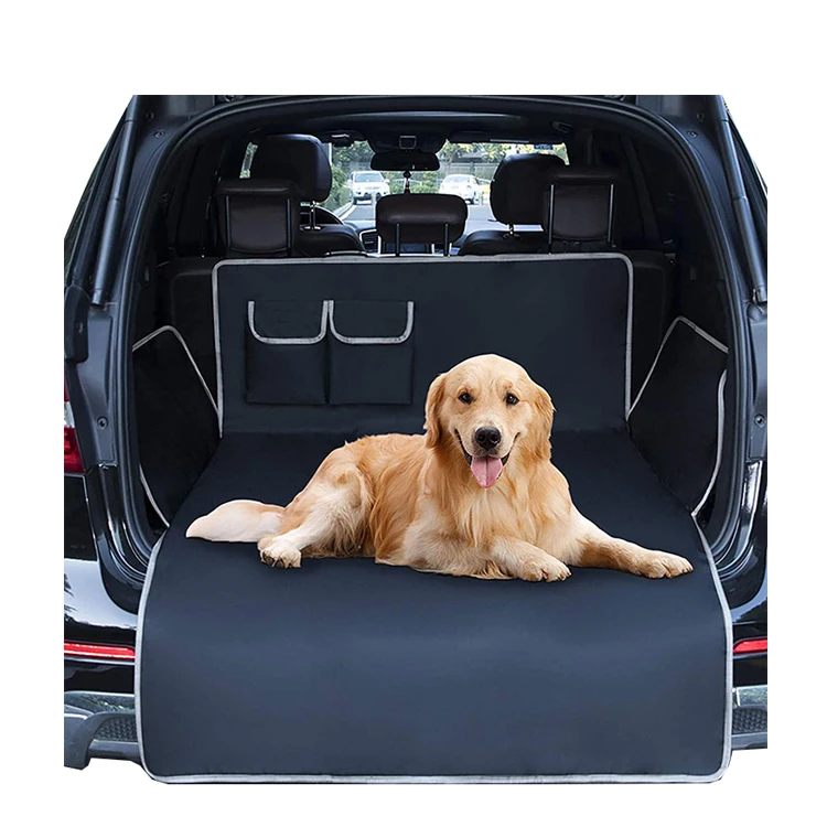 

SUV Cargo Liner for Dogs Pet Trunk Cargo Cover Mat with Bumper Flap Protector Waterproof Dog Car Seat Covers, Black