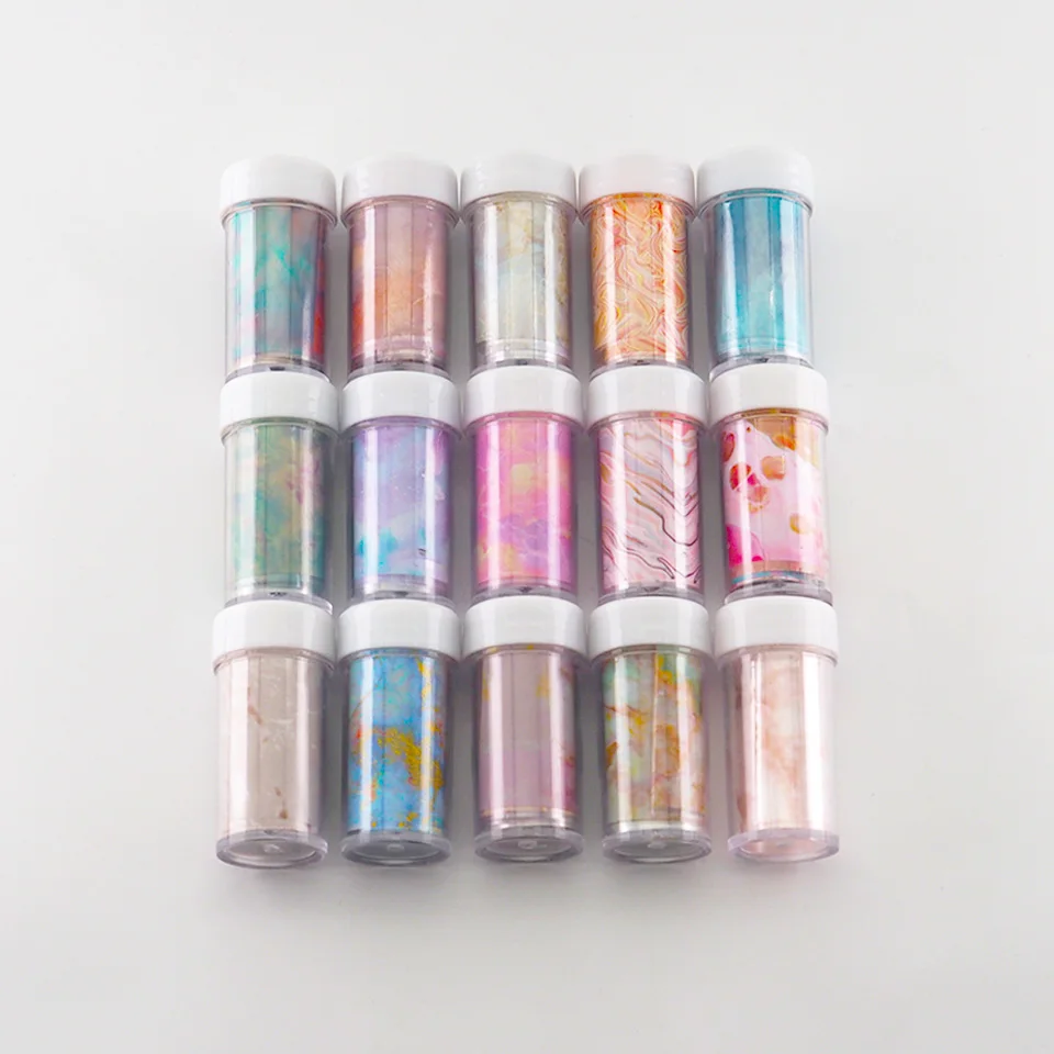 

2021 Japanese New Starry Sky Nail Foil Sticker Marble 10pcs/box 4*100cm Starry Sky Flower Nail Art Transfer Foil Paper