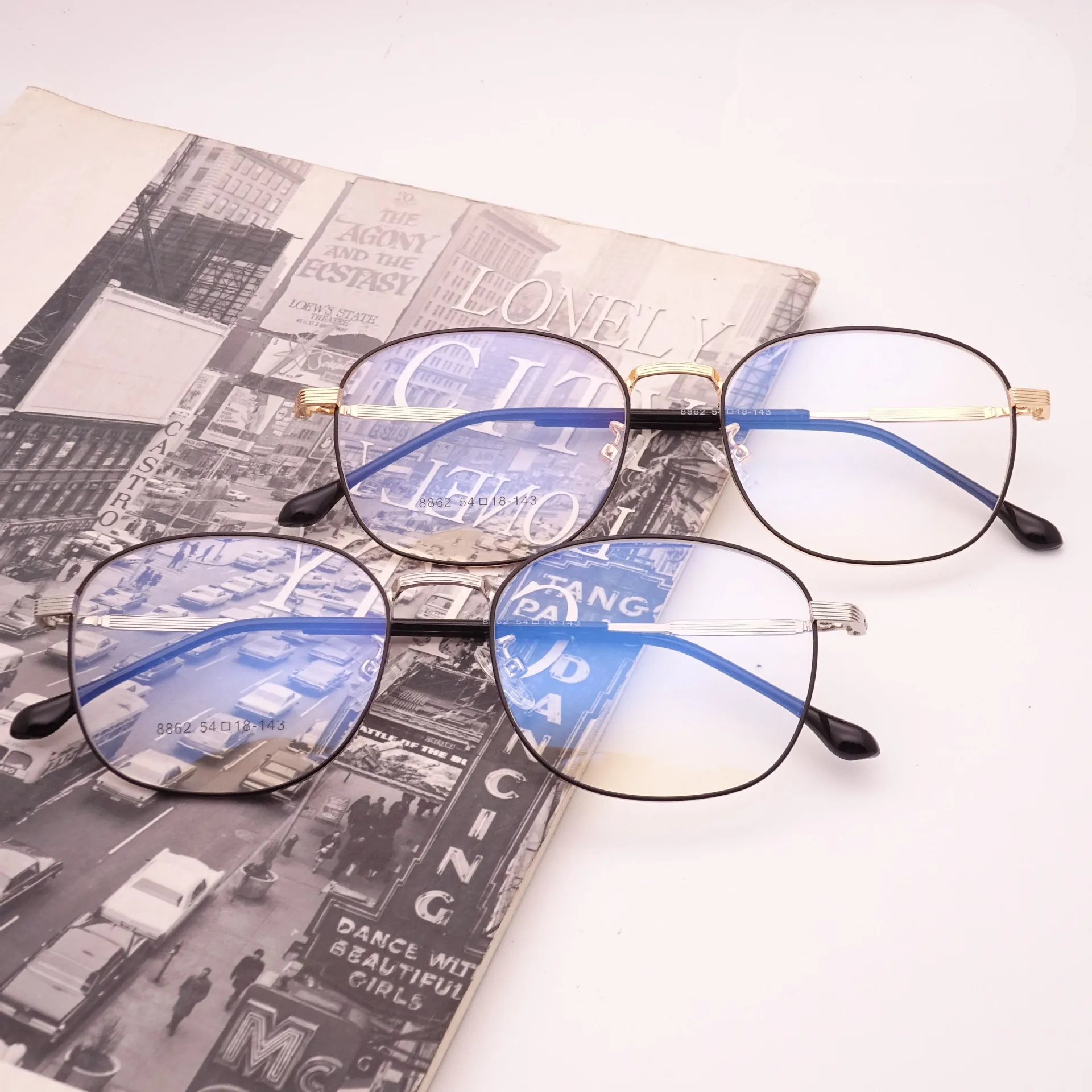 

Round Designer Eye Glasses Frames High Quality Computer Anti Blue Light Blocking Glasses Metal Optical Glasses, 7 colors