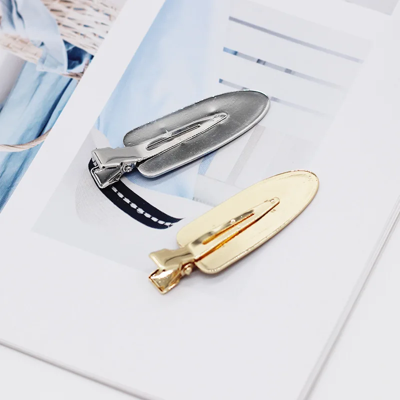 

CLARMER 2020 New Ins Fashion Korean Women Hair Accessories Salon Makeup Application Silver Gold No Bend Crease Hair Clip Set