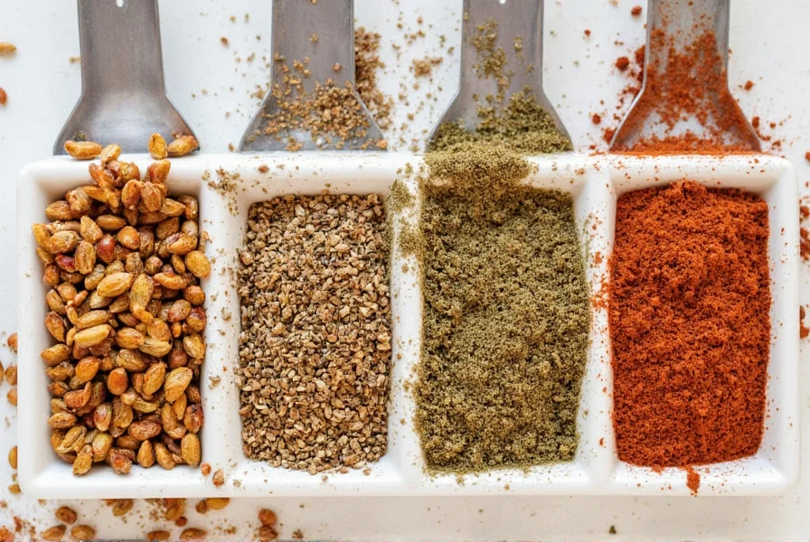 BBQ spice rack filled with bulk seasoning containers