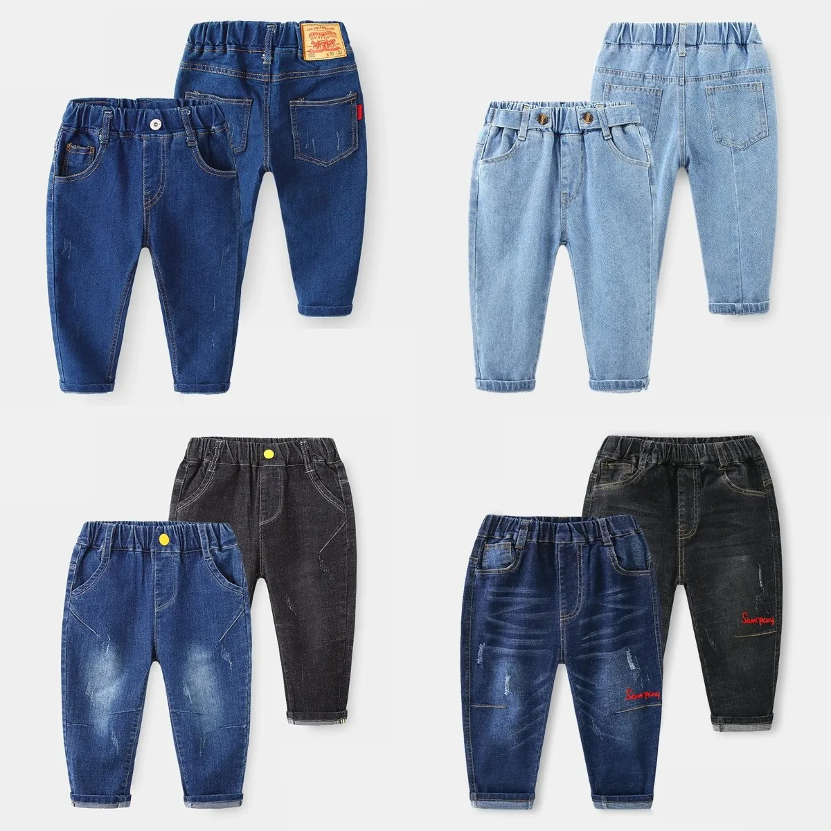 

2021 New design Boys jeans pant fashion blue boys jeans cheap wholesale kids Denim