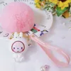 Rhinestone Mink Fur rabbit key chain craft fashion Fur bunny key ring bag Car Pendant gift charm component accessory