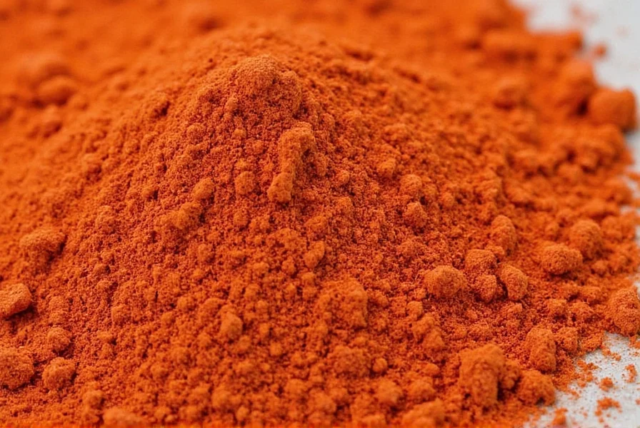 Jar of Mexican chili powder on kitchen counter