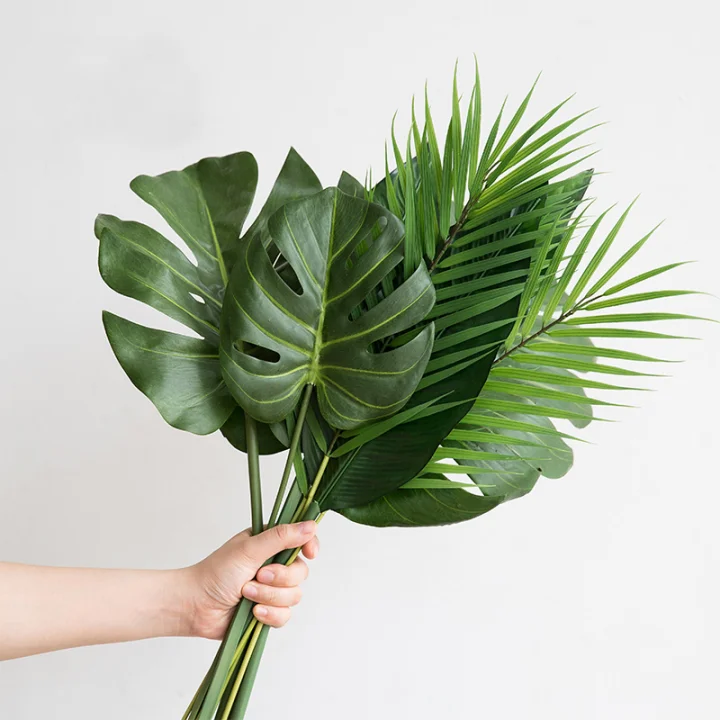 

Artificial Leaves The Lowest Wholesale Price Artificial Plant Palm Tree Leaves For Scene Decoration with Plant