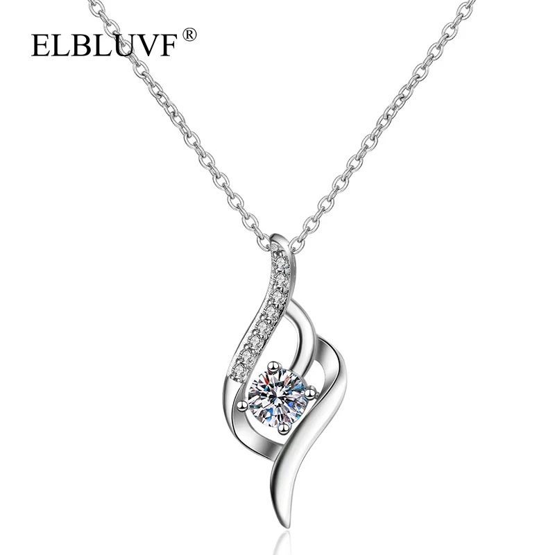 

ELBLUVF Free Shipping Hot Sell Women 925 Sterling Silver Plated Copper Zircon Wedding Pendant For Women