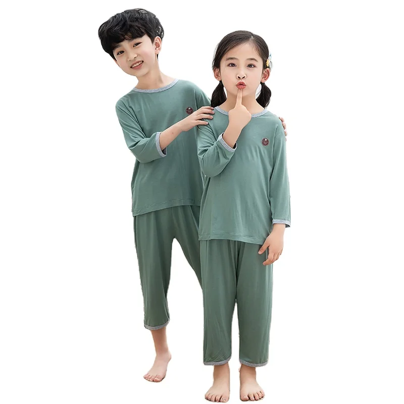 

Children's pajamas summer suit thin long-sleeved boys and girls air-conditioned home service