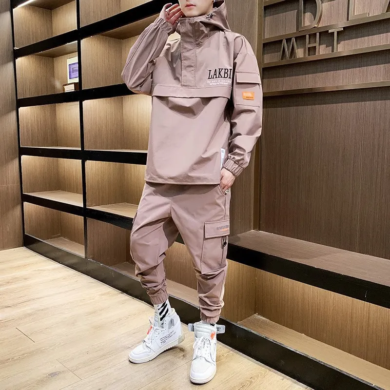 

Handsome Trendy Men Activewear Training Thick Hip Hop Track Hoodies Ensemble Jogging Sweat Suites Tooling Jacket Tracksuit