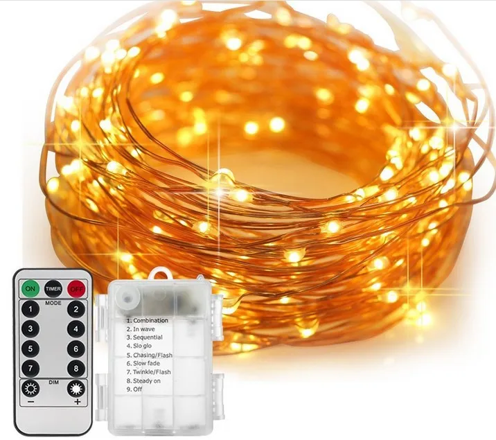 2020 Amazon Hot Sale 100LED Solar Copper Wire Light Outdoor Waterproof Christmas Day Decoration Garden LED String Lights