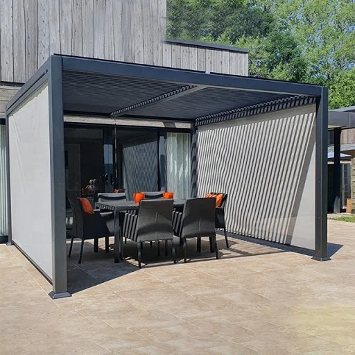 

Garden customized color automatic shading outdoor rain proof aluminum pavilion, Customized colors