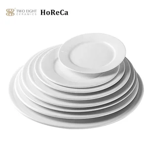 Image of Cheap Restaurant Bulk Porcelain Appetizer Plates Ceramic Dinner, Manufacturer Stock White Platter Plate!