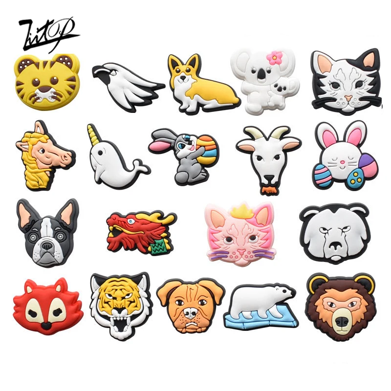 

2022 new hot selling creative PVC croc charm cartoon animal wholesale designer charm shoes accessories