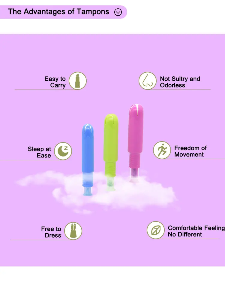 Wholesale Plastic Applicator Natural Feminine Organic Tampons And Pad