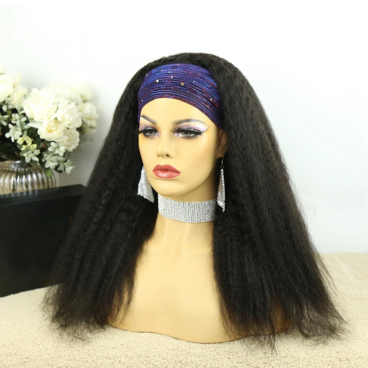 

Kinky straight Headbandwigs Human Hair Wigs Brazilian Virgin Hair wigs For Black Women