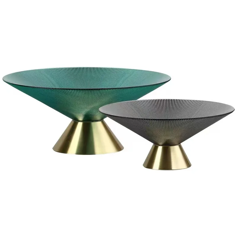

European Style Glass Snack Dish Fruit Plate Tray Bowl Table Supplies Home Decoration Fruit Display Tray Ornaments