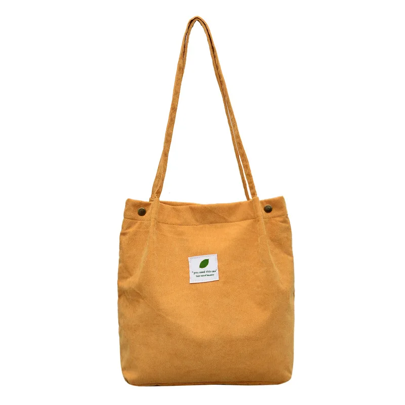 

foldable large women corduroy tote bag custom eco friendly reusable shopping bag, Customizable