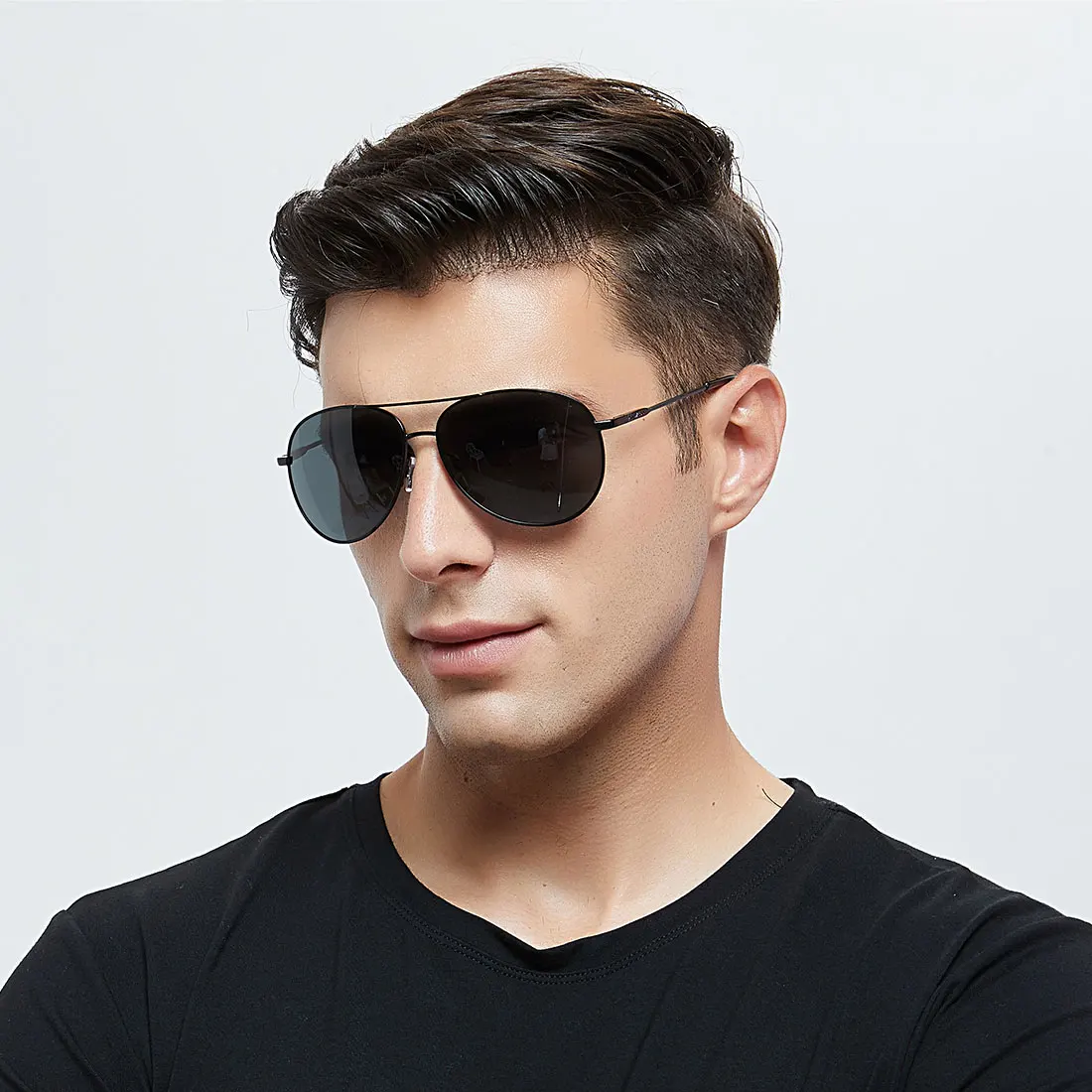 

Aviation Metal Frame Quality Oversized Spring Leg Alloy Men Sunglasses Polarized Brand Design Pilot Male Big Sun Glasses Driving