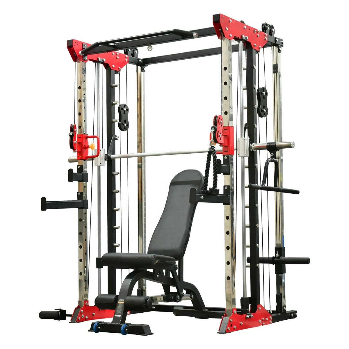 

new commercial use Cable Crossover Multi-functional Power Cage Squat Rack Exercise Training Smith Machine, Optional