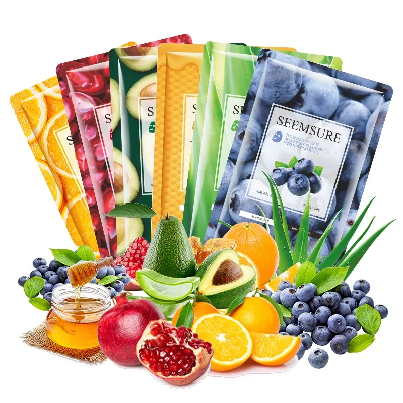 

Natural Beauty Organic Whitening Moisturizing Skin Care Korean Fruit Sheet Mask Aloe Vera Face Mask