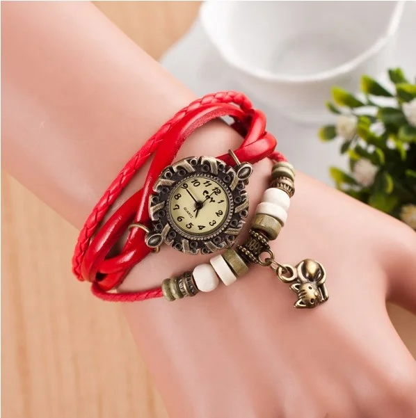 

Luxury Women Watches Fashion New Fashion Ladies Hand-woven Quartz Bracelet Watch Variety Patterns Retro Drawstring Wrist Watch, As shown