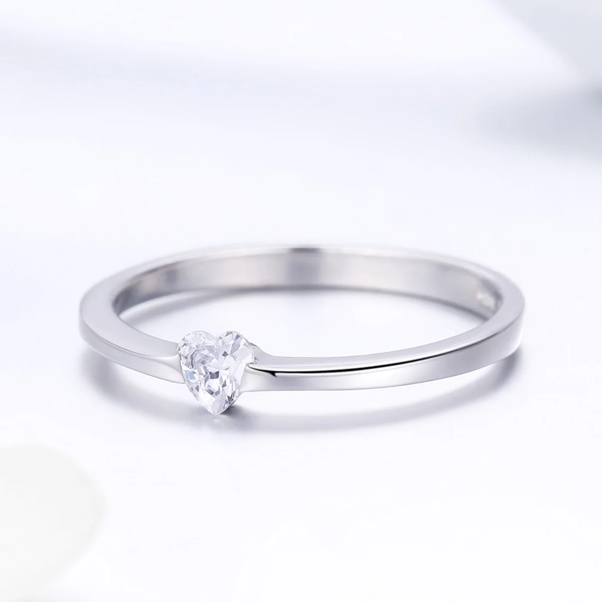 

925 Sterling Silver Luminous Finger Ring Simple Heart Wedding Rings