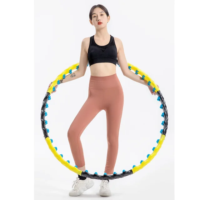 

fitness Hula hoops girl waist massage hoop ring magnet hula hoops for weight loss, Black and yellow