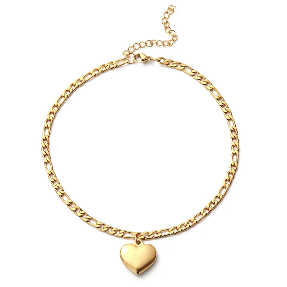 

Cuban Heart Ankle Chain Braclets Jewelry 18k Anklet Anklets Stainless Steel