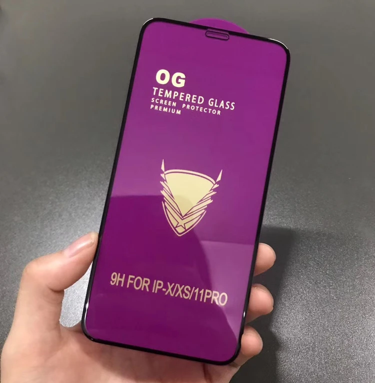 

hot selling Golden Armor OG 9H Tempered glass screen protector for iphone 11 pro film, Black