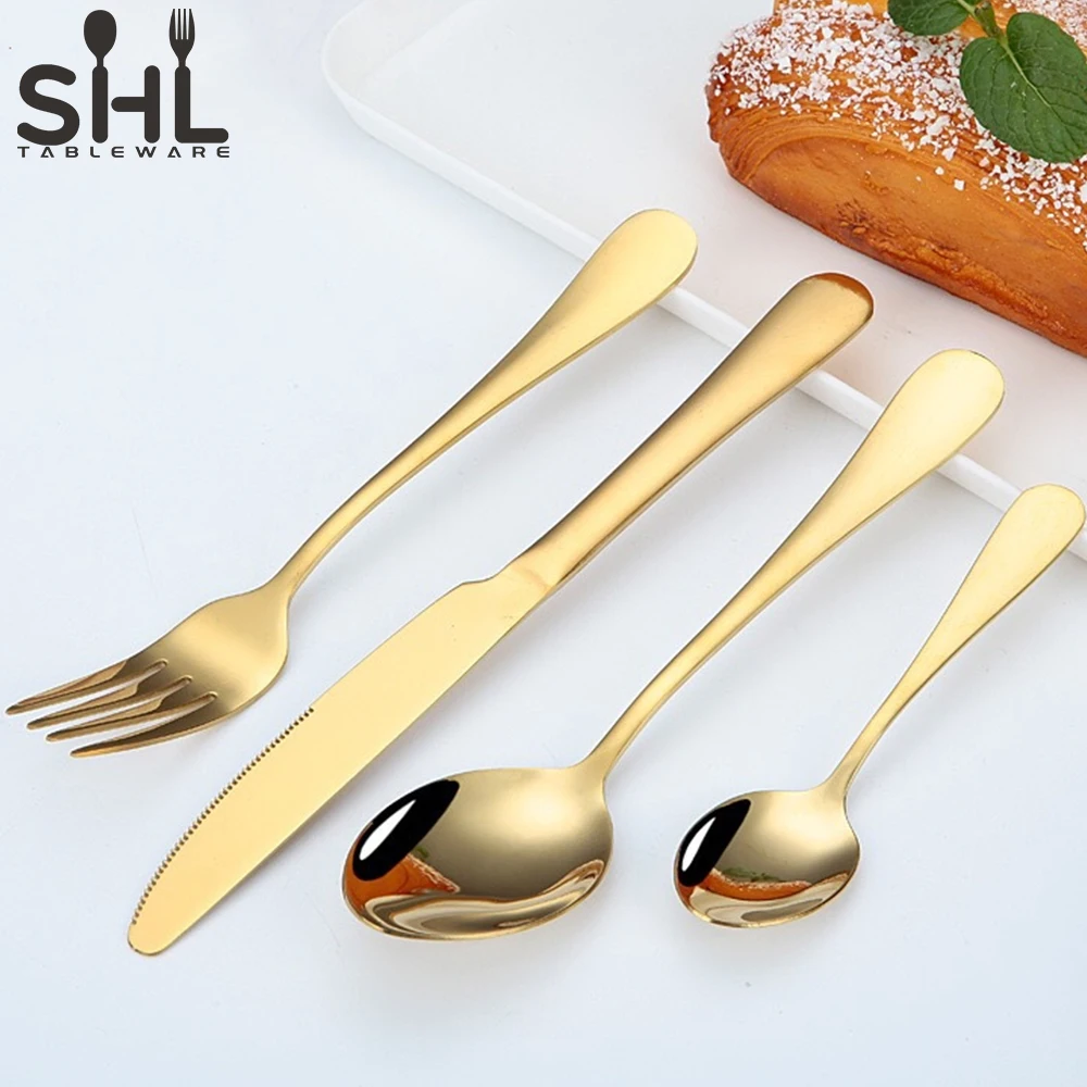 

Dinner flatware sets gold soup spoon and fork set stainless, Silvery/ gold/ rose gold/ etc...