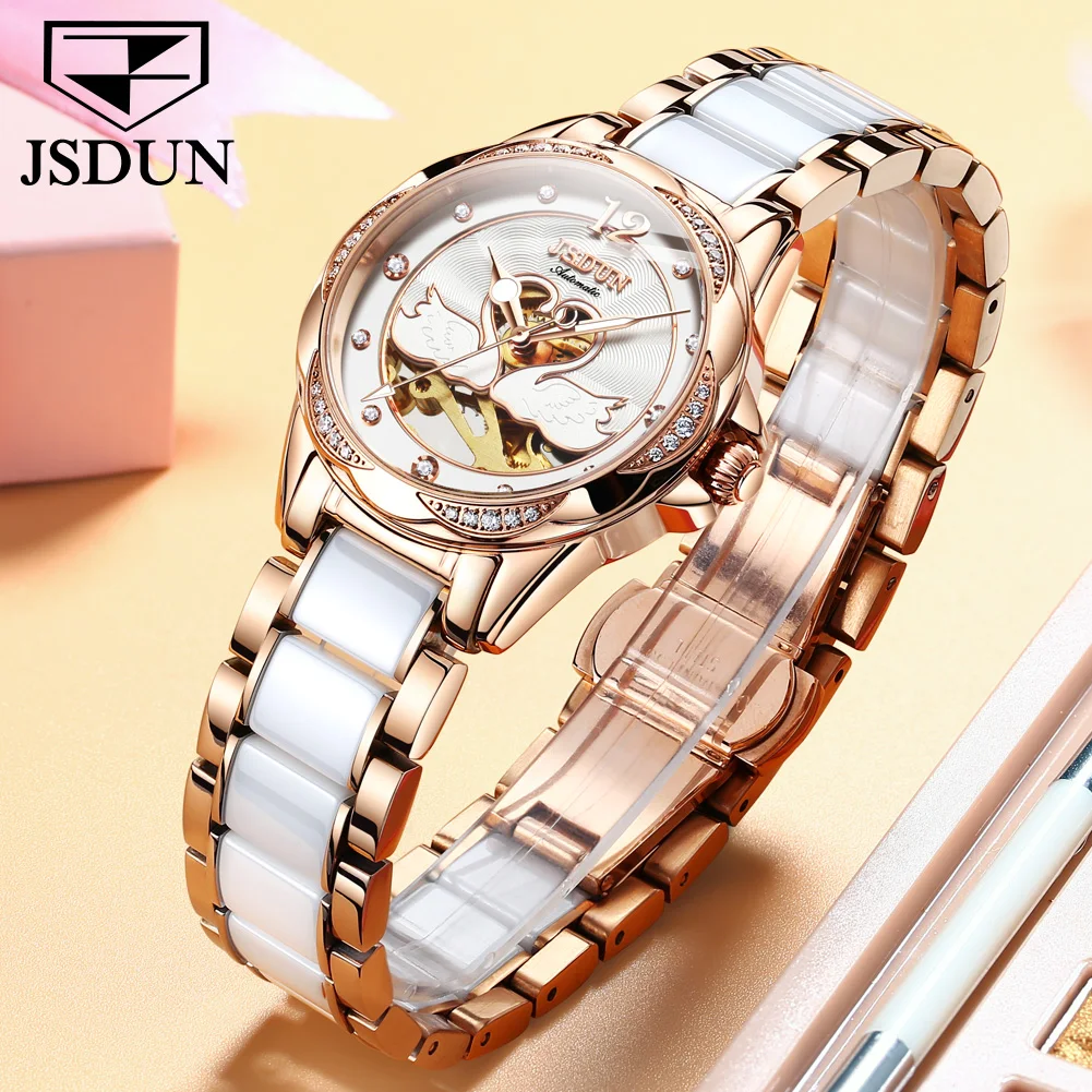 

JSDUN 8831 women Professional Manufacturer Imported Movement Stainless Steel Dial Diameter 28mm Waterproof Mechanical Watch