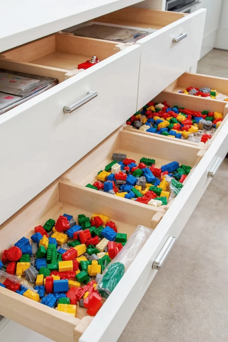 Kids organizing drawer together