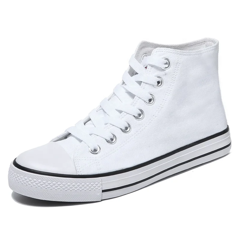 

Wholesale Customized New Model Men Custom Classic Canvas Shoes, White