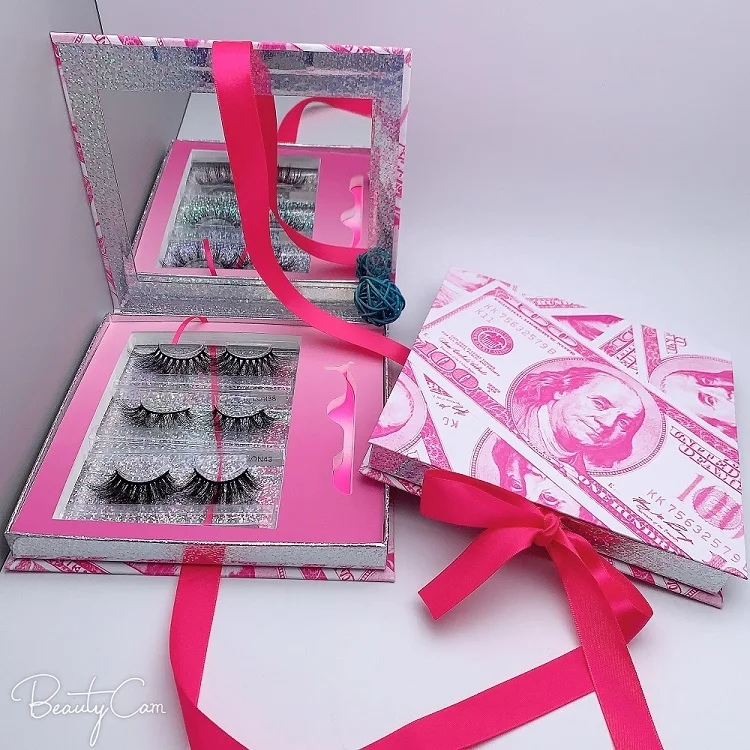 

3D Mink Eyelashes Custom Eyelash Packaging Box Popular Lash Cases, Natural black