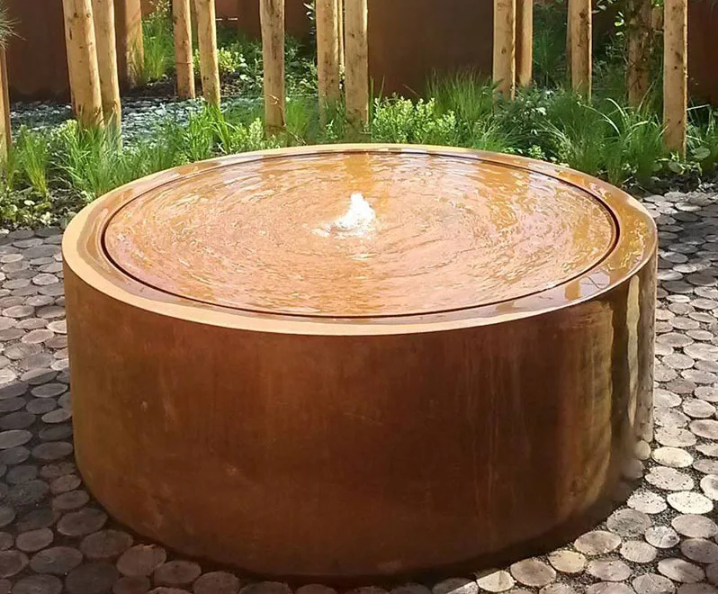 

Corten Steel Water Table | Water Feature | Metal Yard Art, Rust red
