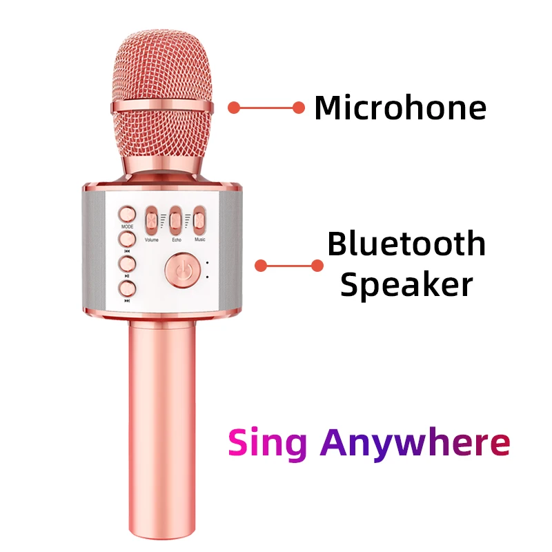 

Professional Wireless Karaoke Microphone Studio Recording Condenser Microphone Portable Mike USB Mic And Speaker