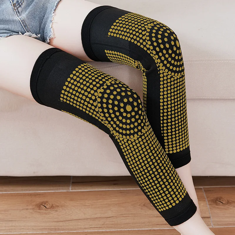 

TY autumn and winter double-sided wormwood fever knee pads old cold legs cold and warm physiotherapy self-heating knee pads, Black, gray, skin tone,