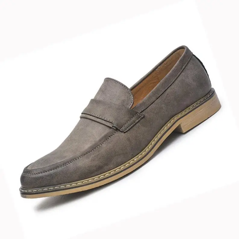 

38-44 Pointed Leather Business Shoes Men Soft Leisure Formal Office Oxford Slip-on Casual Flat Loafers Moccasins