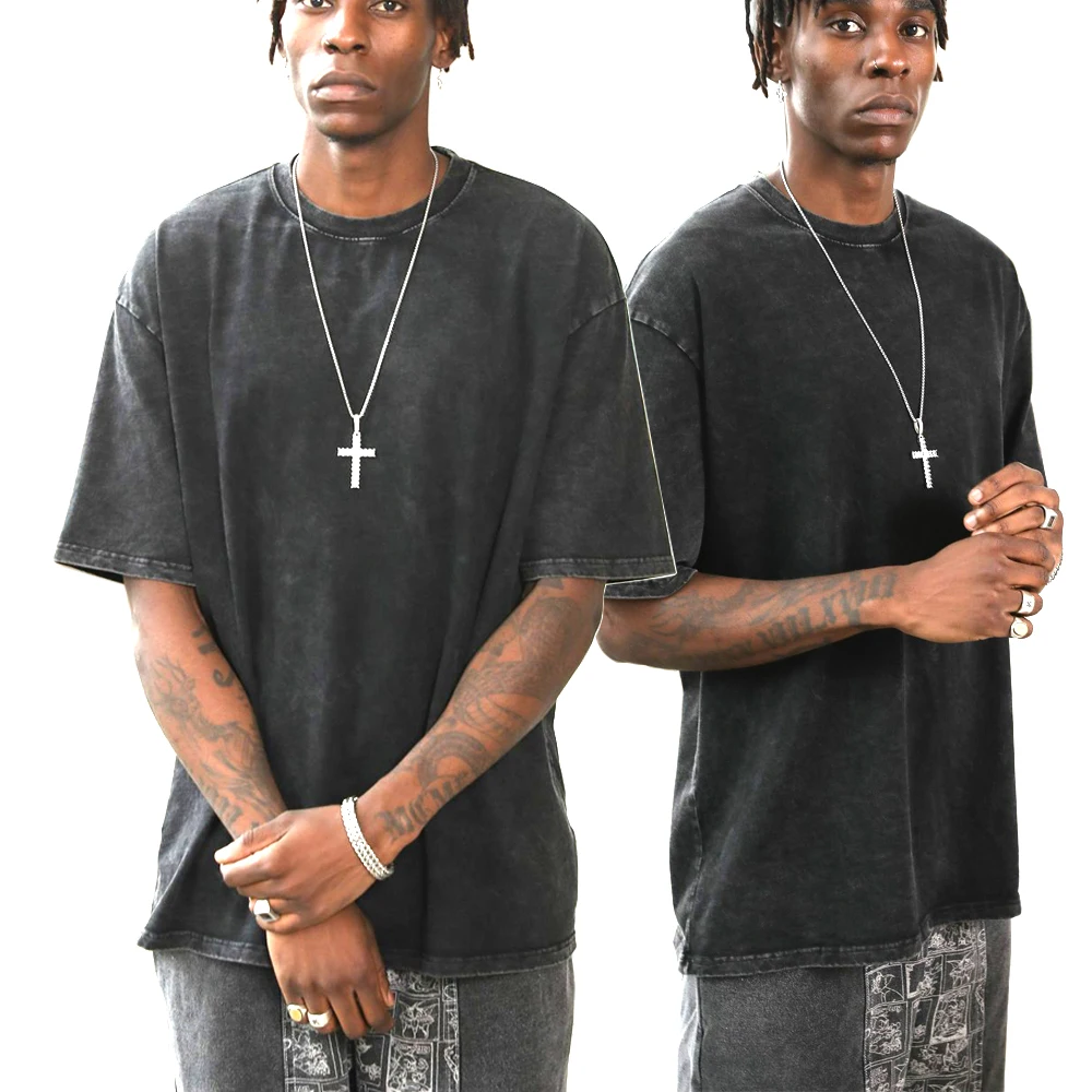 

Loose fit heavyweight cotton washed tshirt blank custom logo unisex vintage washed t shirt, Accept customized color